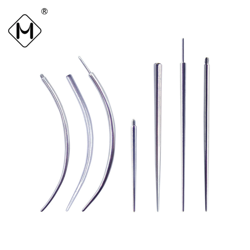 Meishier 316F Stainless Steel Piercing Guide Rod Titanium Steel Auxiliary Piercing Needle External Thread Guide Needle Internal Thread Piercing