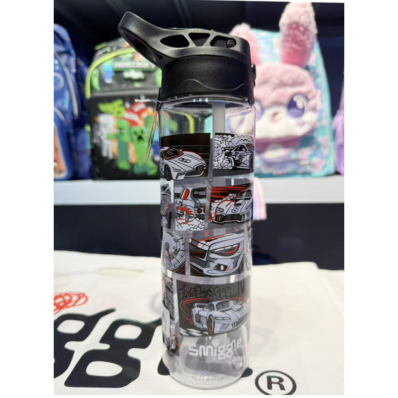 Taza de agua con pajita smiggle australiana Taza ligera y transparente para niños y niñas Taza de agua de 650ml de gran capacidad