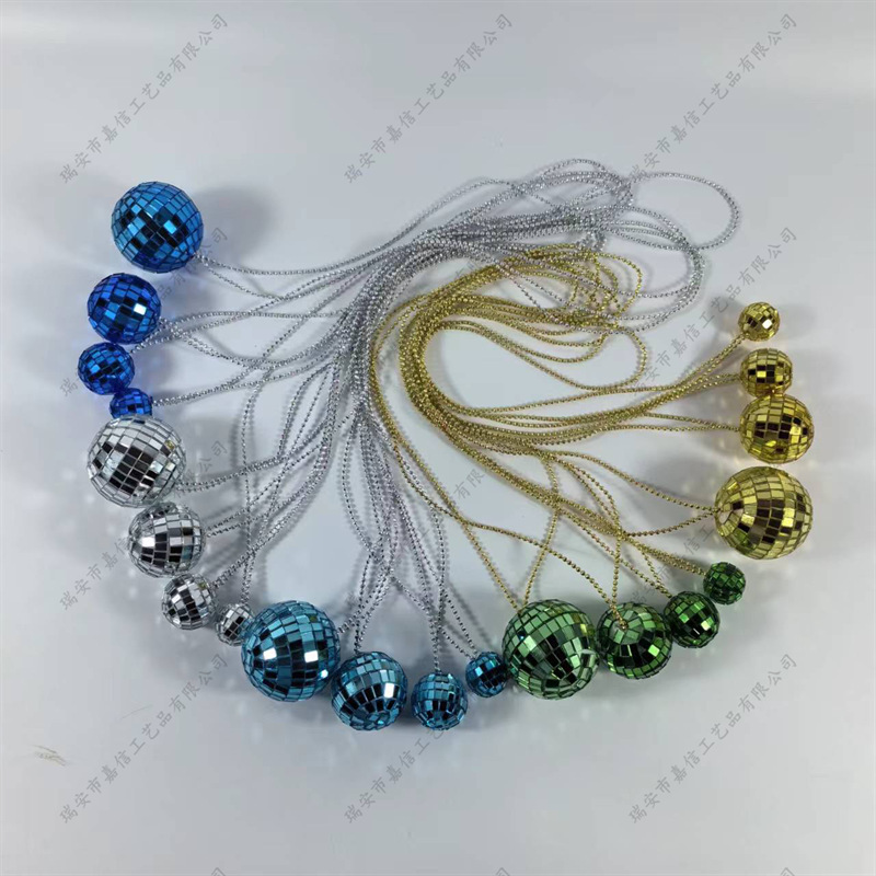 Cross-Border New Necklace, Colorful Disco Ball, Bar Party Laser Ball, Colorful Mirror Ball Christmas Pendant