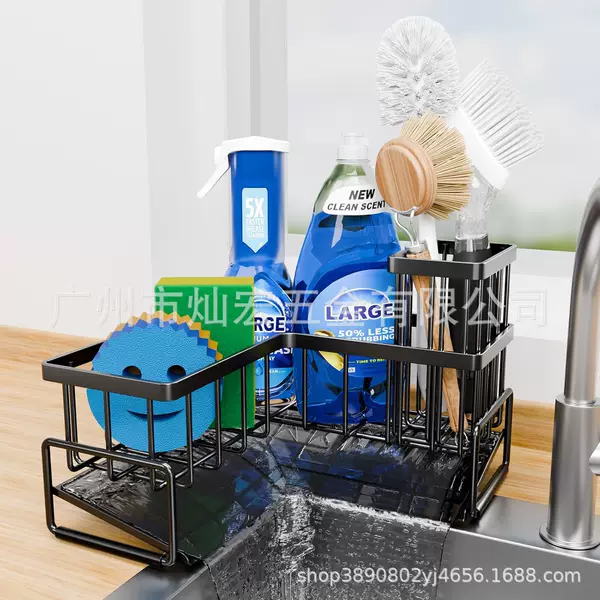 Kitchen Storage Rack for Home Use, Thickened Sink Cloth Drying Rack, Faucet Sink Dishwashing Rack, No-Drill Storage Rack