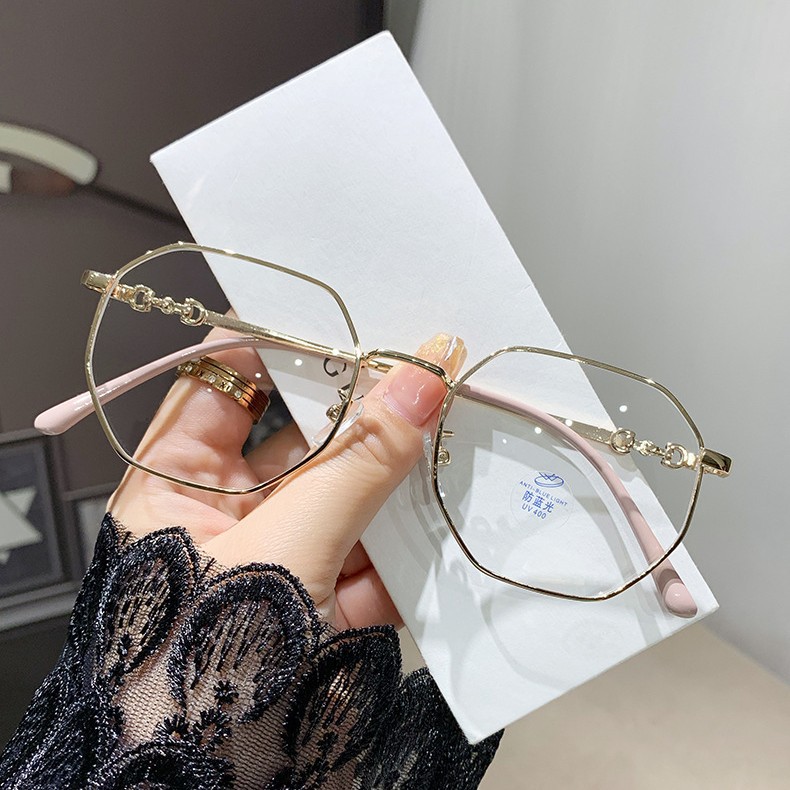 Montura de gafas con lentes planas anti-luz azul para estudiantes, montura sencilla y moderna que hace que el rostro parezca más pequeño, gafas graduadas de estilo coreano para mujer. image 8