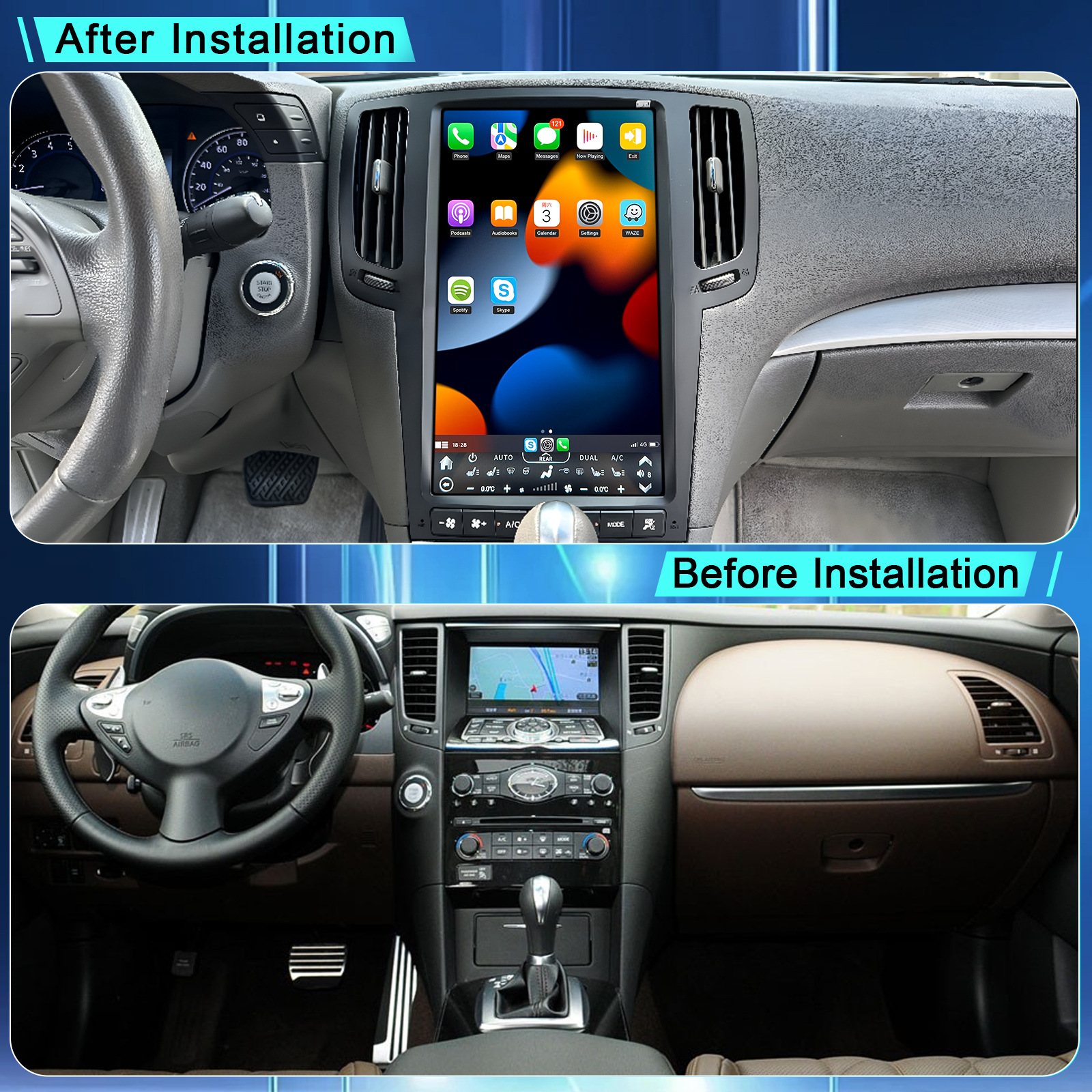 Fx35 Fx37 Fx50 Qx70 2009- 2016 Car Audio and Video Intelligent Navigator Gps Android Navigation