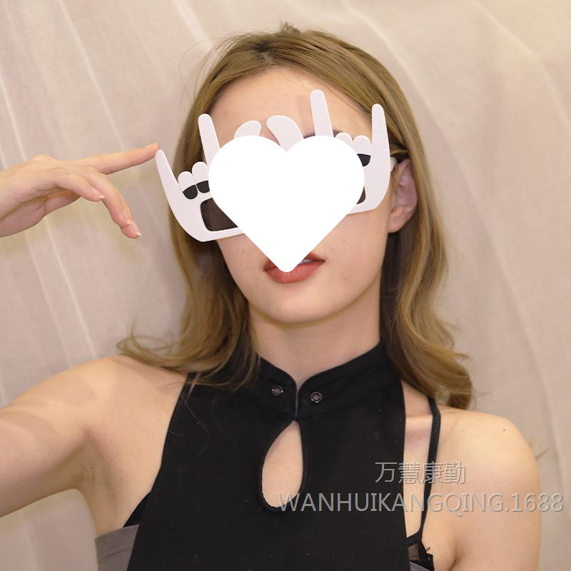 흰색 [록 제스처] 안경