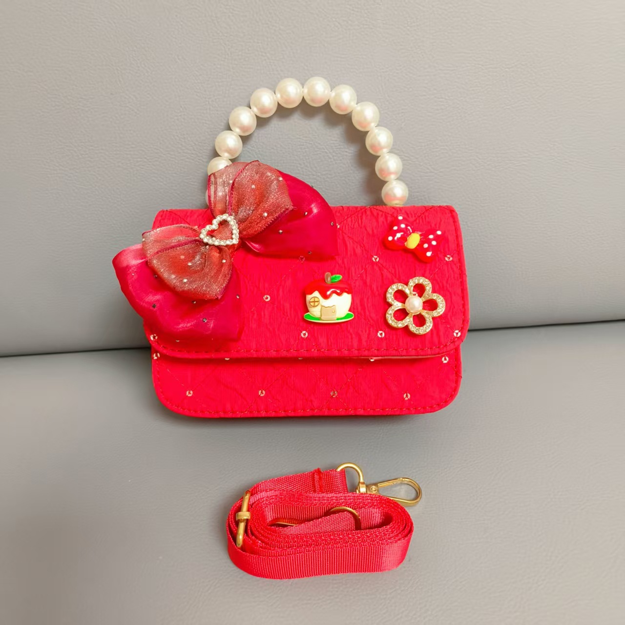 Bolso de perlas, bolso de hombro, bolso de Año Nuevo, bolso de Año Nuevo, bolso de cadena, bolso de fragancia, bolso pequeño