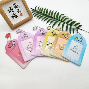 in stock cute BT series pvc card set photo star chasing small card storage set student card school card meal card bus card