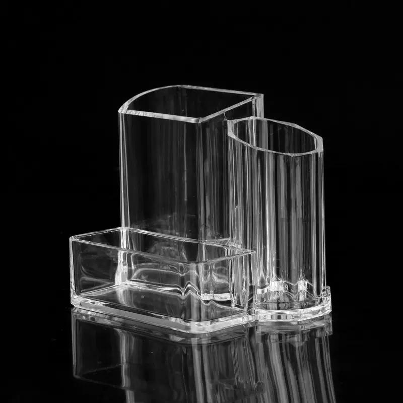 收纳盒 简约名片盒笔筒眉笔桶化妆品透明桌面整理多功能 化妆桶