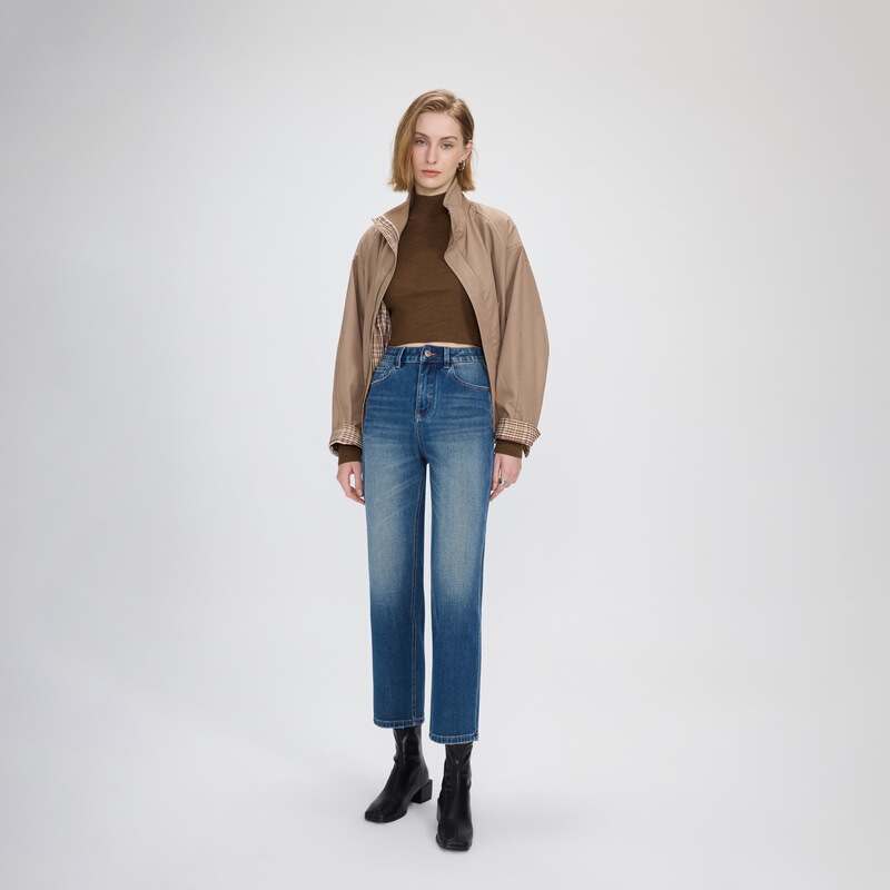Light luxury four-way stretch "Supermodel Baguette Pants" slim straight jeans for women, 2026 autumn new cropped cigarette pants Light luxury four-way stretch "Supermodel Baguette Pants" slim straight jeans for women, 2026 autumn new cropped cigarette pants