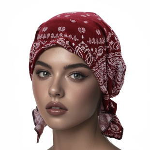 Amazon Elastic Cotton Turban Hat Pullover Hat Bald Cap Single Layer Thin Colorful Turban Hat Export
