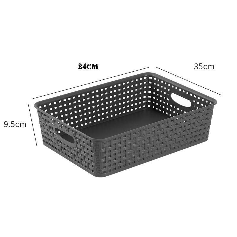 Cesta organizadora de plástico tejido hueco, estilo minimalista, ideal para almacenamiento de cocina y hogar, caja práctica multiusos