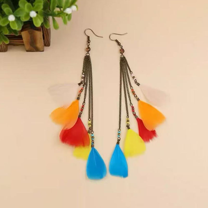 51-Retro Long Feather (Color)