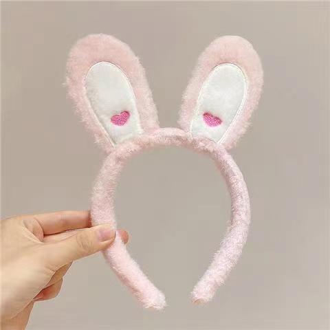 ぬいぐるみの愛の耳のウサギの髪のカチューシャの女性の顔を洗うカチューシャのかわいい清新で甘いカチューシャの髪の束の飾り|undefined