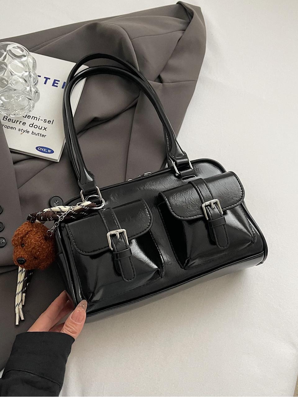 Nicho coreano Zhong explosivo bolso de brazo para mujeres 2025, nuevo retro de gran capacidad bolso de hombro de la marea universal bolso de viaje