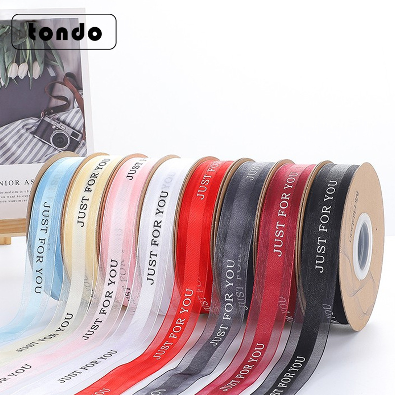 （清仓处理）鲜花包装丝带中锻英文纱带蛋糕烘焙包装蝴蝶结丝带