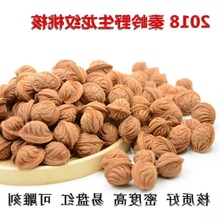 秦岭野生龙纹桃核近正圆手串雕刻原籽光珠金鱼肚红皮散籽