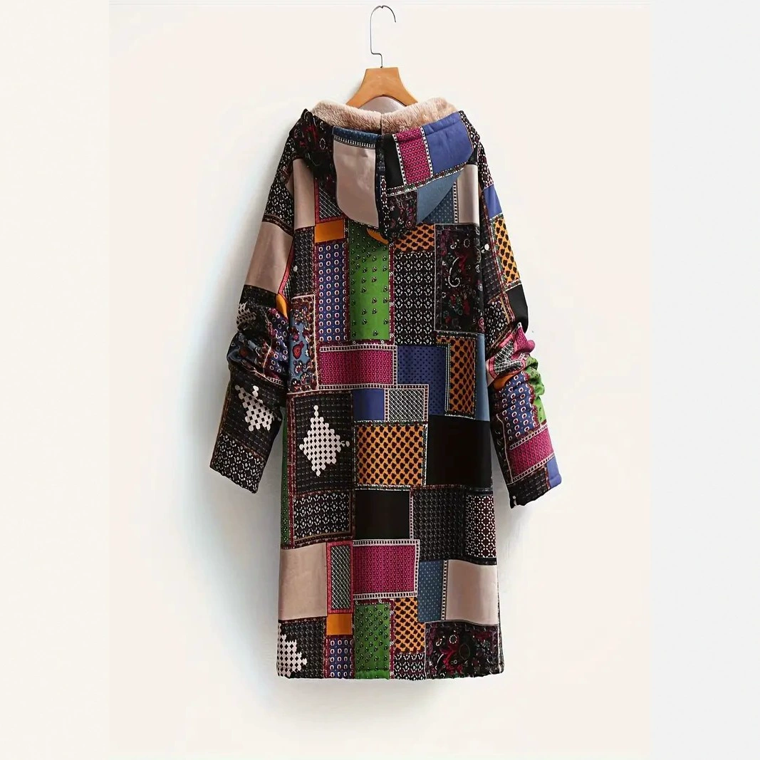 Ethnic style velvet loose coat北欧民族特色加绒宽松多色女大衣