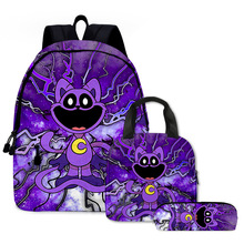 3D新品smiling critters恐怖波比微笑动物背包书包笔袋挎包三件套