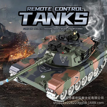 美国M1A2遥控坦克玩具车金属履带式可发射男孩遥控车儿童军事创意