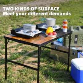 户外野营折叠铝桌便携式可两用烧烤折叠网桌防火防水桌