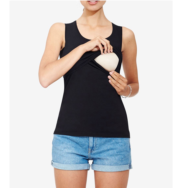 Hot-selling Maternity T-shirts, European And American Striped Vests, Sleeveless Nursing Clothes For Women_ecoleips.com