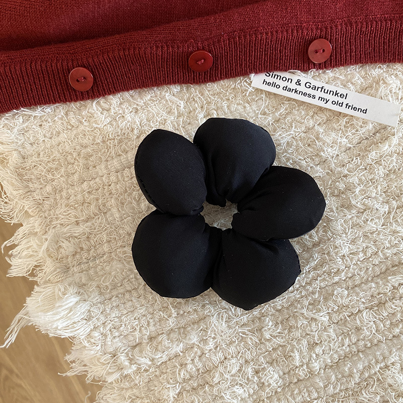 #검은 꽃 머리끈 8개 10cm