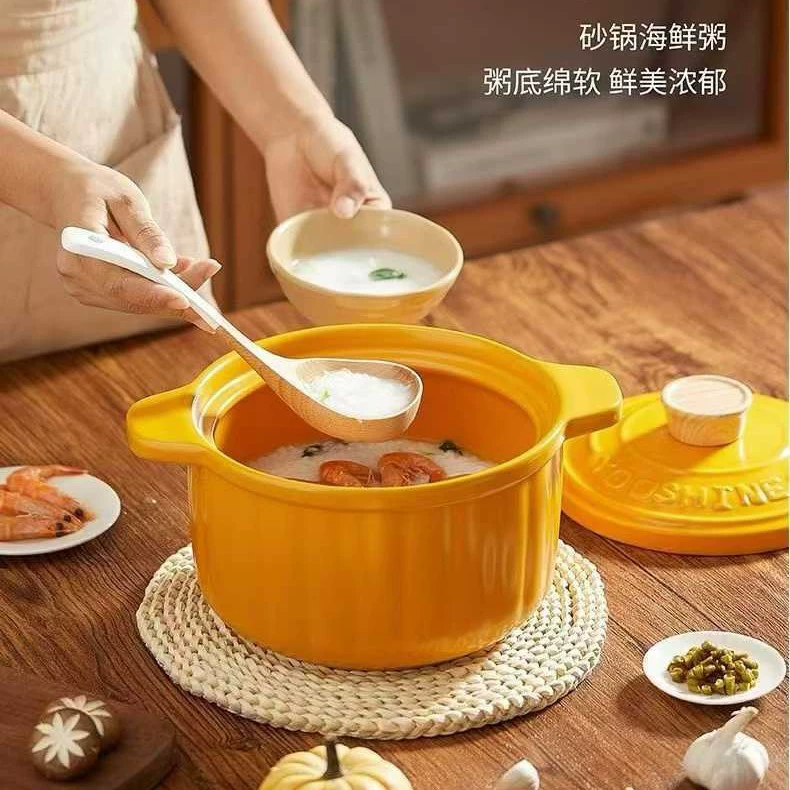 Хранительная глиняная кастрюля для пищи из керамики, жаропрочная кастрюля для тушения, открытый огонь газовой плиты, универсальная керамическая глиняная кастрюля оптом