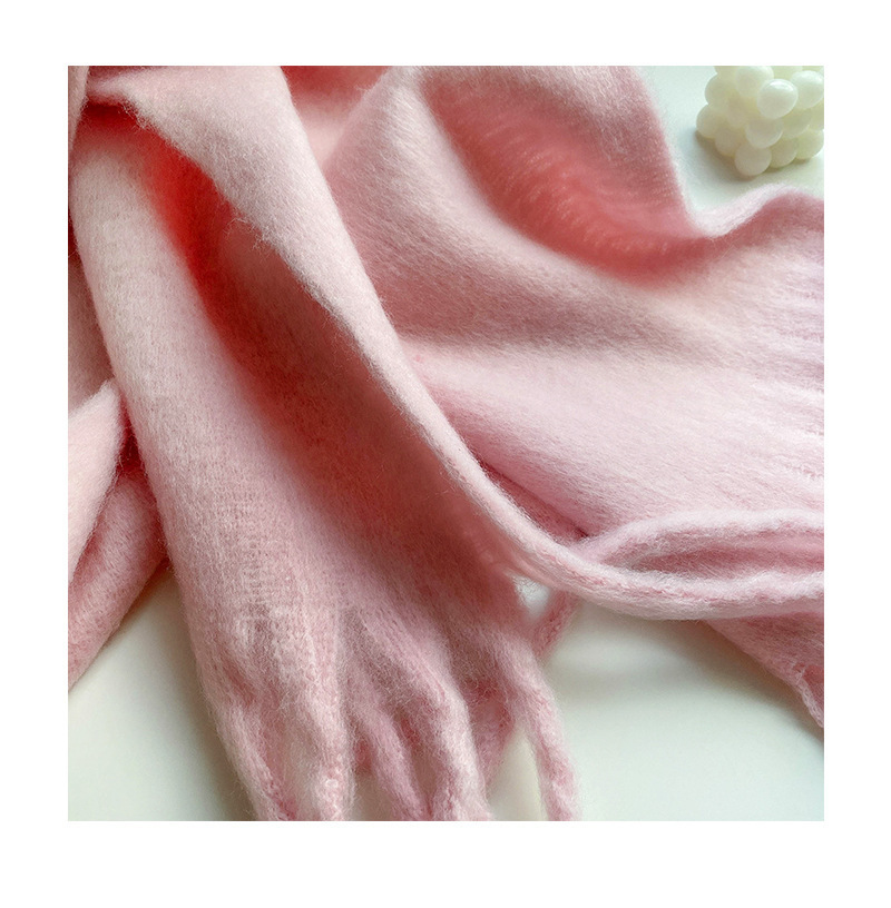 Solid Color Thickened and Extended Scarf for Women, 2026 Autumn and Winter New Korean Style, Versatile Winter Shawl for Students, Pink