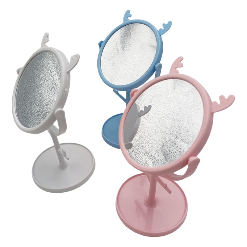 A2135 ciervos oído espejo de escritorio espejo vestidor espejo portátil escritorio maquillaje pequeño espejo simple plegable