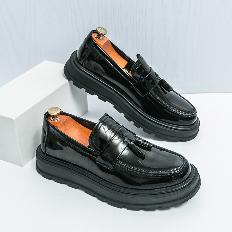 Herren Leder Business Slipper Britischer Stil Arbeitsschuhe_voghion.com