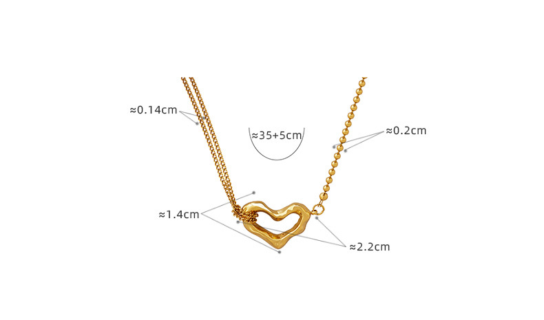 10g Weight Simple Style Heart Shape Titanium Steel Hollow Out Necklace