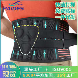 跨境爆款透气护腰带钢板支撑深蹲举重固定腰椎加压运动健身护腰带