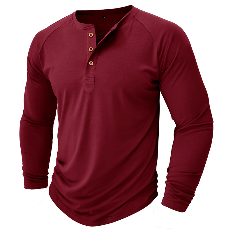 autumn and winter men's long-sleeved T-shirts, men's bottoming shirts, men's t-shirt clothing processing_voghion.com