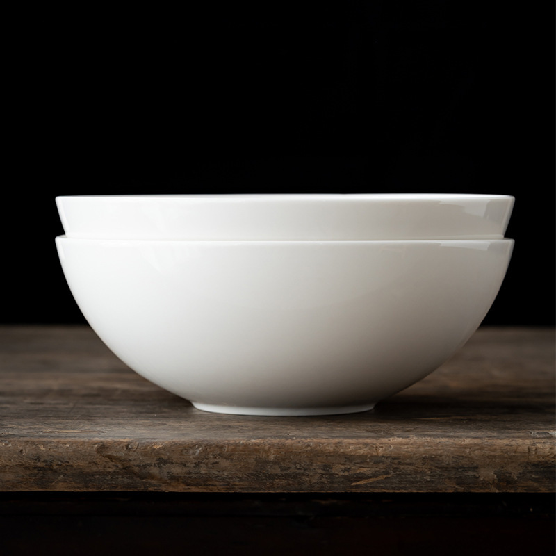 [オフホワイト] 10inch 徳化白磁大スープ麺ボウル 2500ml セラミック大盛り茹で物海鮮魚ボウル|undefined