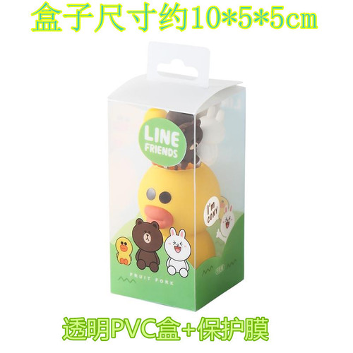 Internet celebrity silicone stainless steel duck fruit fork set creative cute children's dessert cake fork mini lunch box