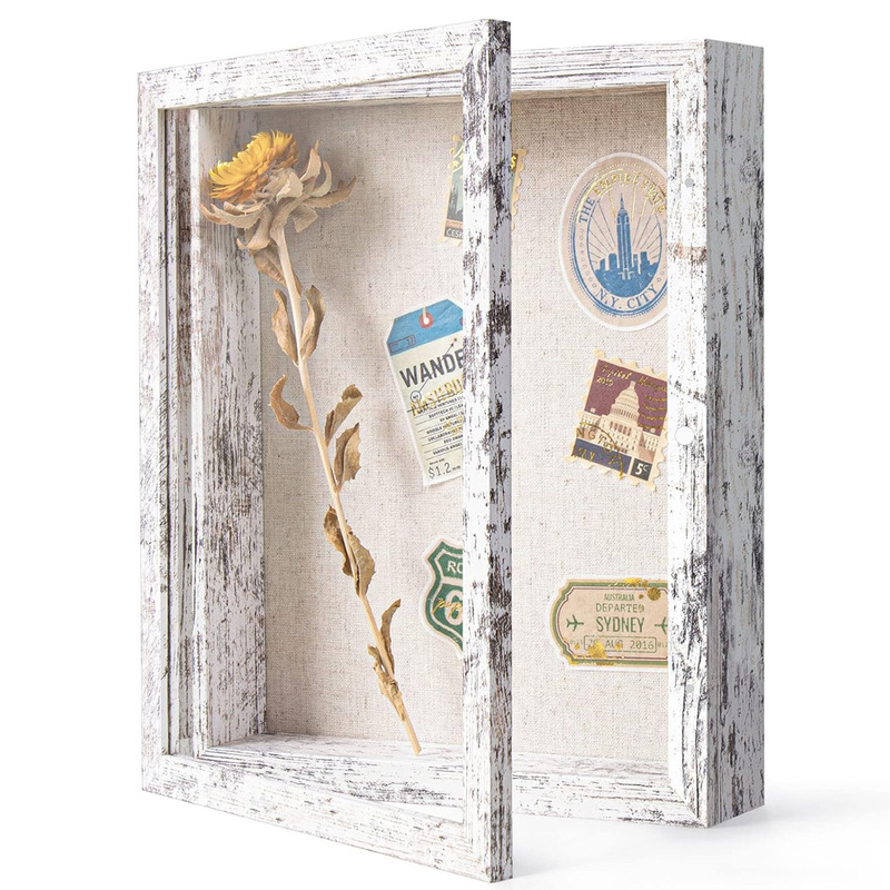 Cross-Border Shadow Box Wall-Mounted Wooden Dried Flower Specimen Storage Box Retro Desktop Plant Specimen Display Box