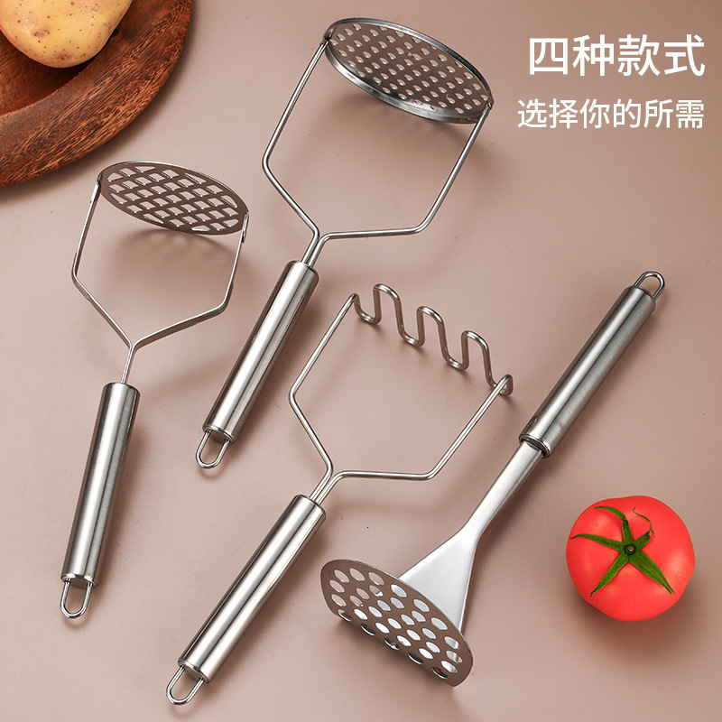 Stainless steel potato press manual Gadget kitchen household multi-function masher baby food supplement potato Press