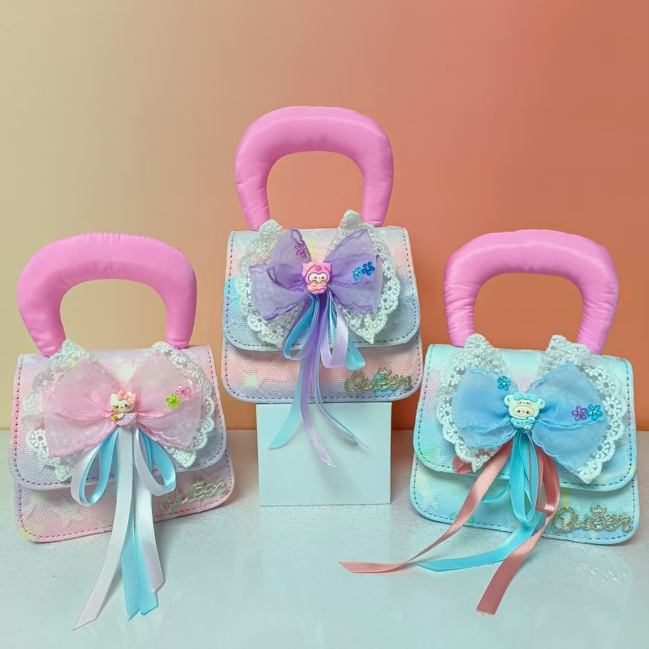 Bolso de princesa portátil de perlas, arco de encaje, bolso de hombro, bolso de cadena, bolso de cambio de Año Nuevo.