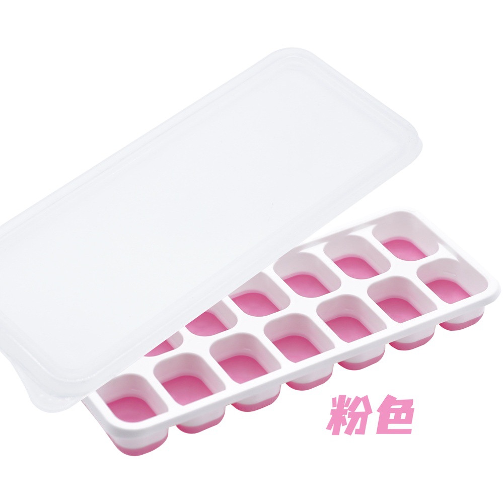 6 14 grid ice cube square ice tray mold with lid silicone soft bottom easy demoulding ice box homemade ice box