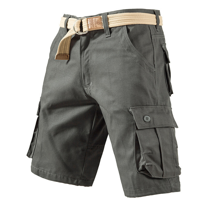 Summer Men's Multi-Pocket Tooling Shorts Loose Outdoor Functional Cotton Casual Five-point Pants Mid-length Pants Five-point Pants