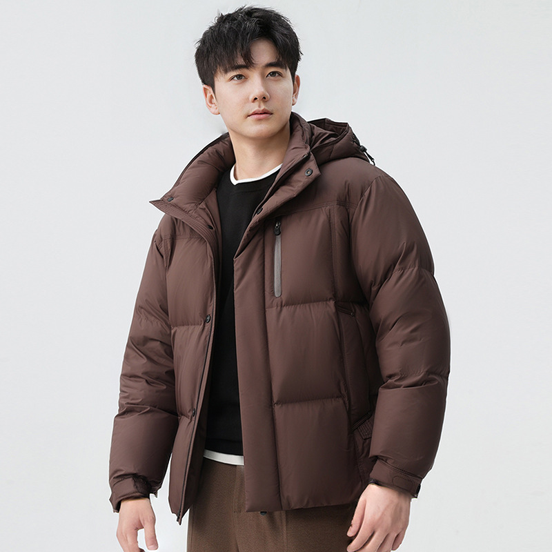 [New National Standard 90% White Duck down - High-End down Jacket] White Duck down Jacket for Men with Hood, High-Quality Men's Coat