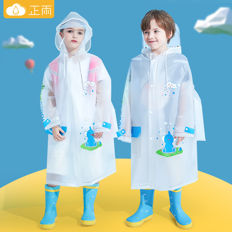 Chaqueta de lluvia para niños de 5 - 12 años de edad Eva para niños de la escuela primaria, bolsas escolares largas impermeables a prueba de lluvia para todo el cuerpo para la escuela para una sola persona
