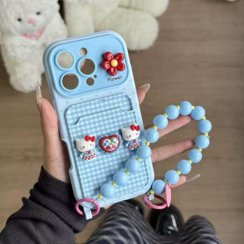 Large Window Stereo Hellokitty with Chain Suitable for Iphone17Promax Apple 16 Mobile Phone Case 15 Women