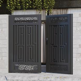 Modern Garden Villa Gate Stainless Steel Outdoor Wrought Iron Gate Aluminum Alloy Courtyard Gate Rural Self-Built House Yard Gate