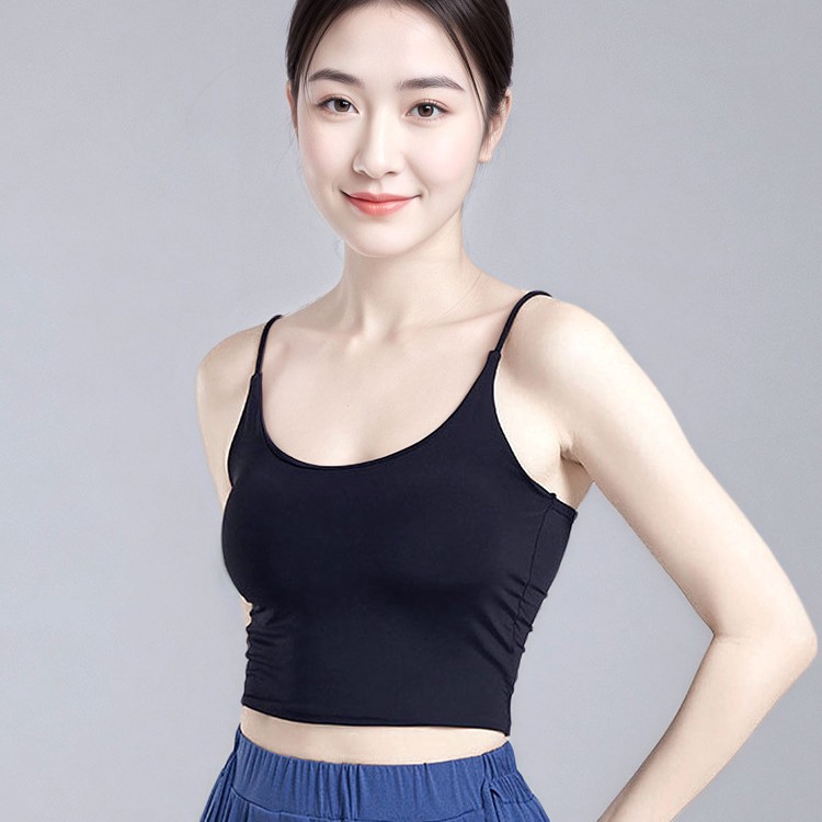 Modern Dance Practice Clothing Women's Yoga Tops with Chest Pads Sports Bra Outer Wear Seamless Camisole