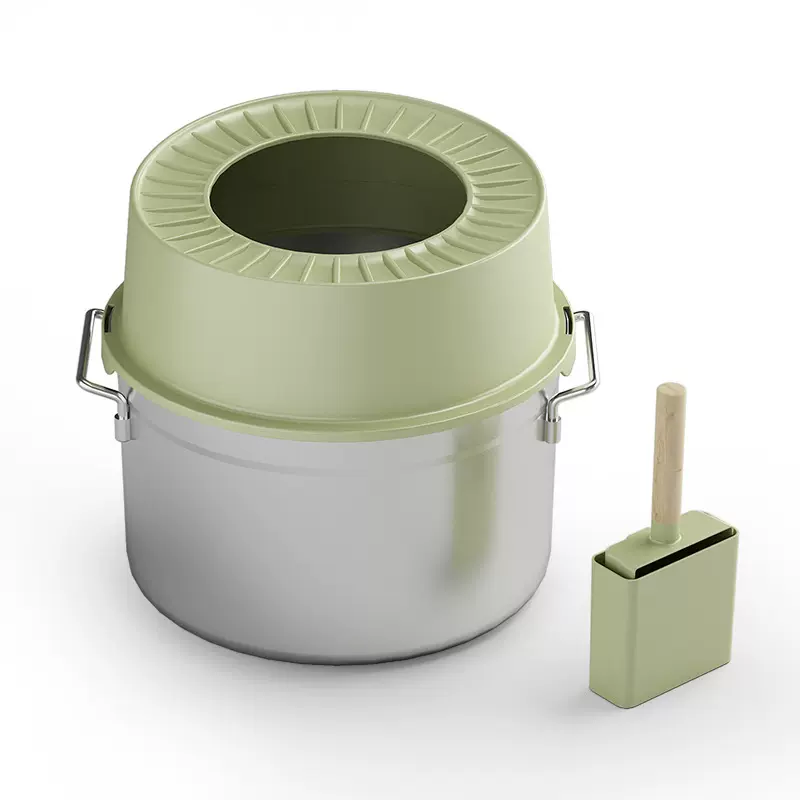 不锈钢圆猫砂盆易打理防外溅宠物带铲猫加高宠物猫砂盆猫咪厕所