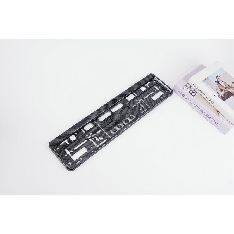 Factory-made European standard carbon fiber pattern ABS license plate holder, EU universal car license plate frame, cross-border best-selling license plate holder