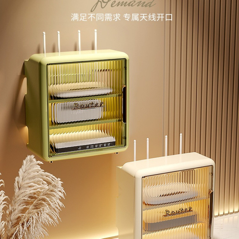 路由器收纳盒壁挂式wifi无线光猫电视机顶盒放置架插座置物架挂墙|undefined