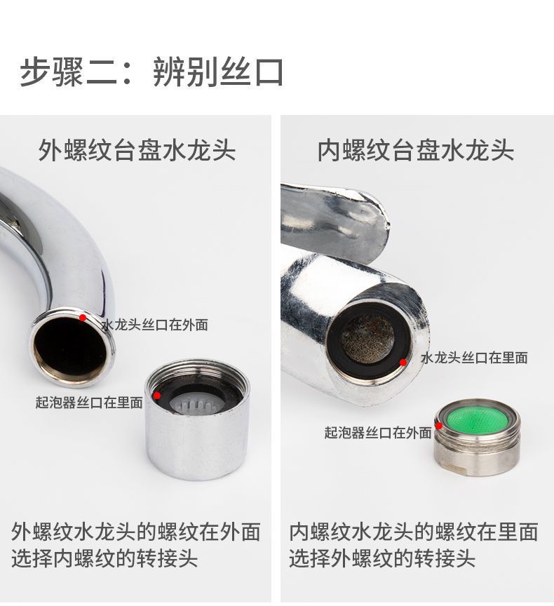 Variable diameter 4/6 points/M20/22/24/28/32mm internal and external fine tooth faucet fittings nozzle adapter copper