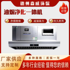 油烟净化一体机不锈钢餐饮烟罩式油烟净化器 商用大风量内循环
