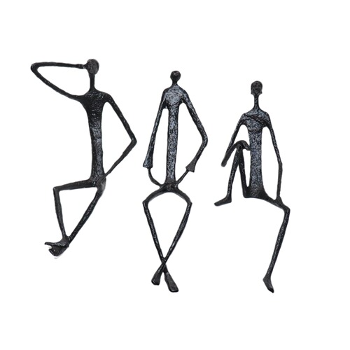 Minimalist Modern Model House Creative Metal Figurine Sculpture Ornament New Chinese Style Villa Hotel Home Soft Decoration