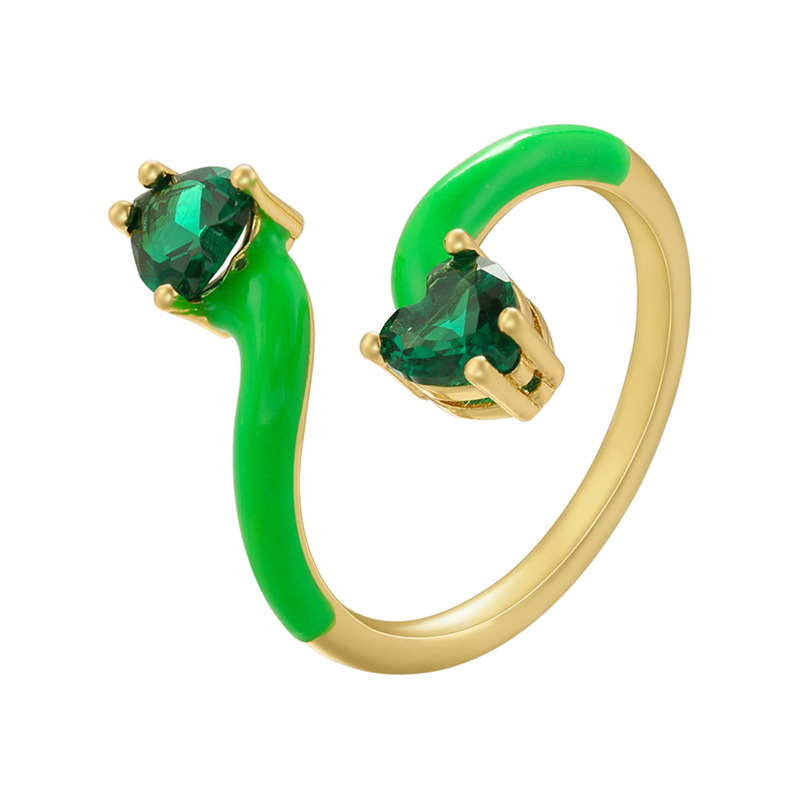 Simple Style Snake Copper Inlay Rhinestones Open Ring 1 Piece